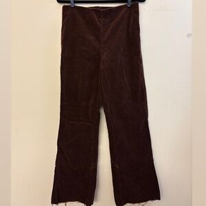 Fitted Brown Velvet Flares